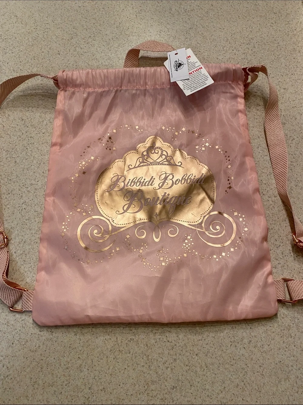 Disney Bibbity Bobbity Boutique Backpack Light Pink & Rose Gold NWT